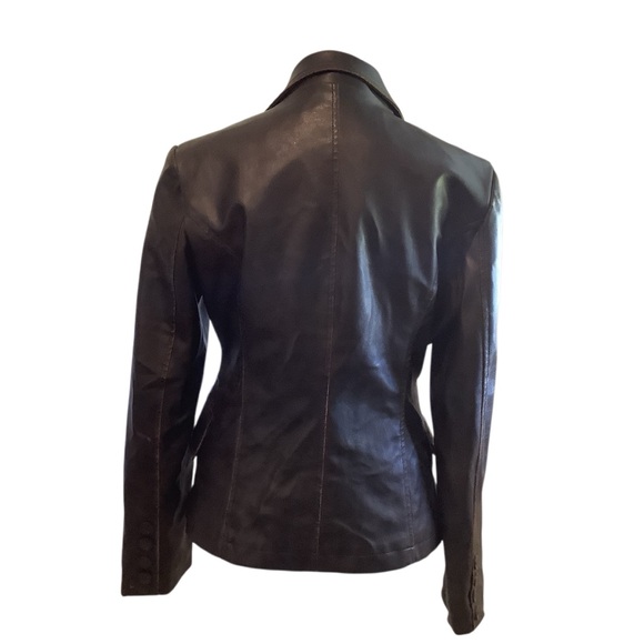 Clothing RVT Women's Distressed Faux Leather Blazer Excellent Condition Size S - Picture 2 of 10